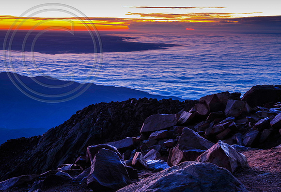 Sunrise Over a Sea of Clouds From Pikes Peak, Colorado